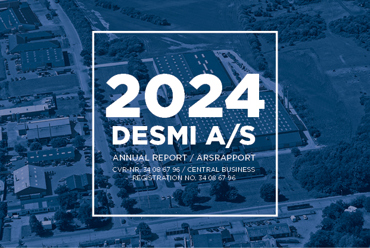 2024 DESMI A/S 年度报告封面，背景为航拍图。